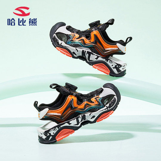 Habi Bear Children's Shoes for Boys and Girls Casual Sports Sandals for Summer 3-12 Years Old Children's Handsome Baotou Beach Middle-aged Children