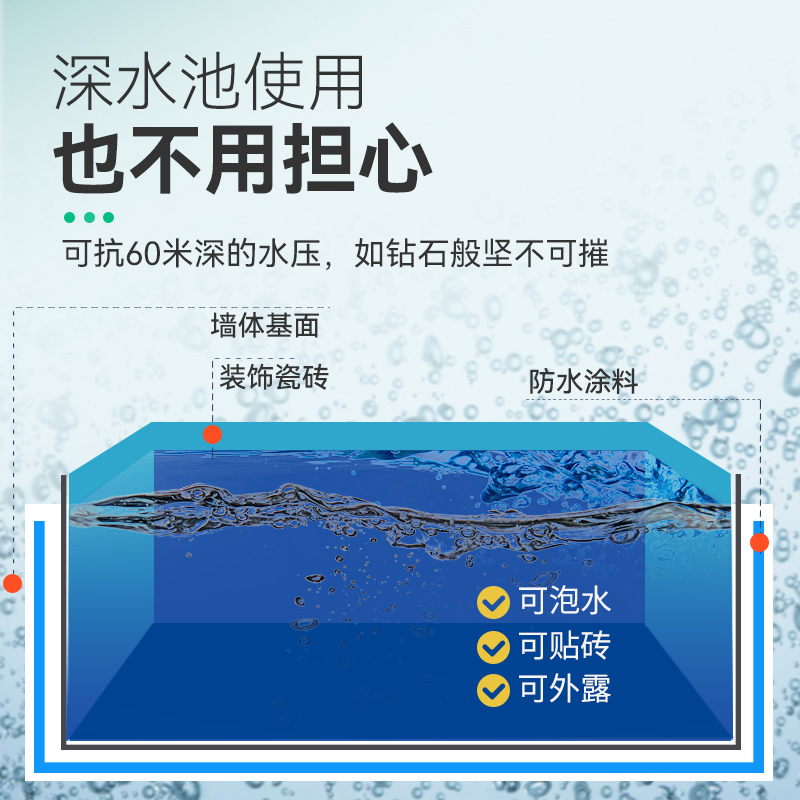 透明防水胶鱼池专用涂料长期泡水室外水池补漏填缝材料泳池防漏水