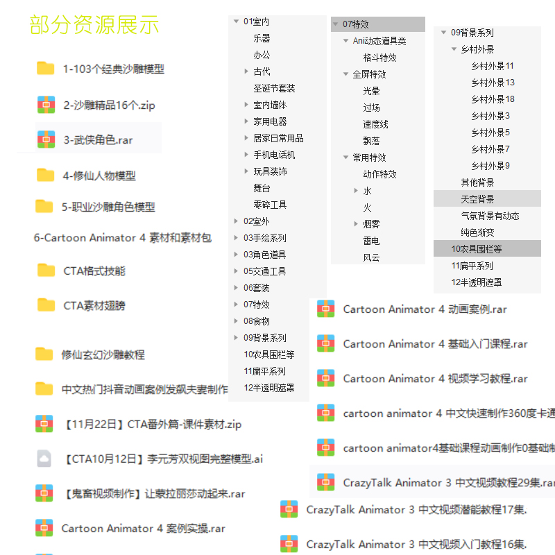 CTA沙雕动画教程卡通角色模型修仙人物动作文件道具特效场景素材-图0