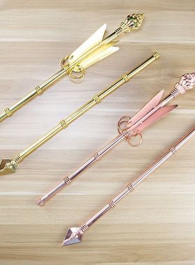 藏传用品合金招财箭锡杖藏式招财旗财神幡长寿箭五彩幡招福箭摆件