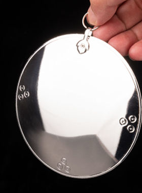 藏式铜镜家用铜随身八卦手工密宗凹镜凸镜风水摆件用品挂件