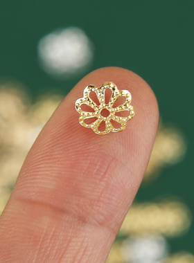 花托隔珠14k18k铜包金花帽珠