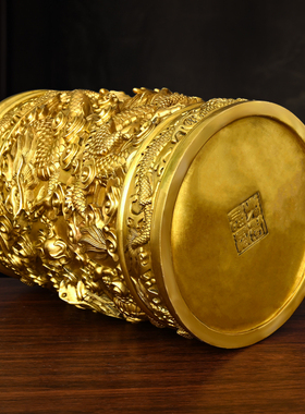 黄铜笔筒摆件送礼创意装饰品摆设