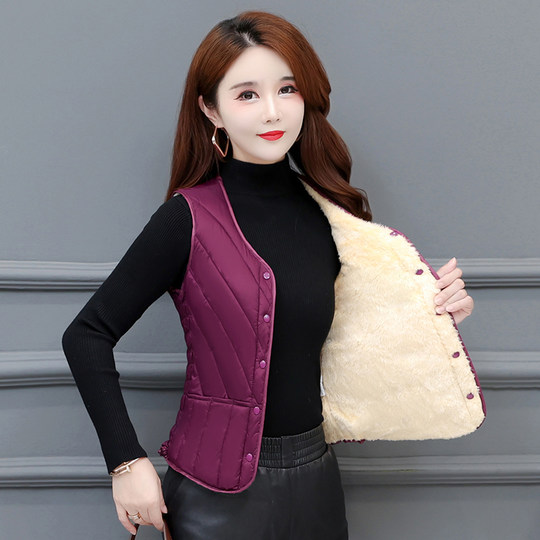 2025新款羽绒棉马甲女短款修身大码背心秋冬马夹外穿保暖坎肩内胆