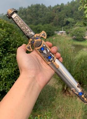正品龙泉市宝剑刀剑全金属不锈钢镇宅青龙剑小剑短剑冷兵器未开刃