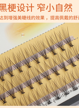 假睫毛自然朵毛10根单簇自粘嫁接