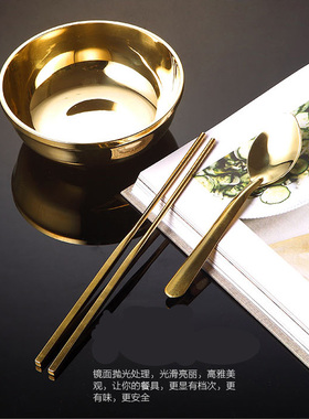 瑞象铜碗三件套家用铜餐具