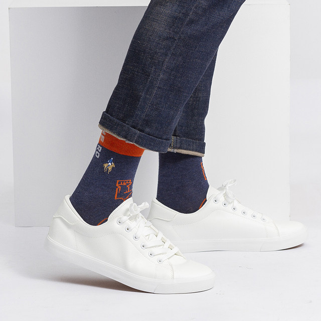 Gift box Gardley Paul Polo Men's Socks Pure Cotton Medium Tube Spring and Summer Anti-odor Sports Cotton Socks Trendy Long Socks