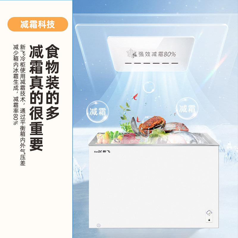 新飞323升大容量家用商用冷冻柜 新飞冷柜