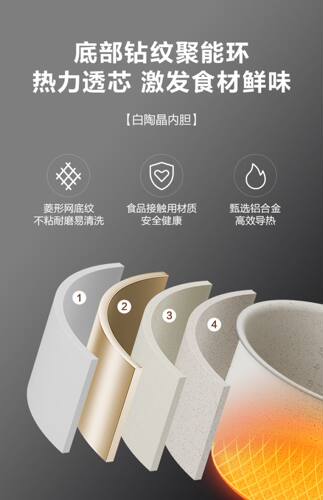 适用苏 SY-25FC8027电压力锅内胆YC10/8010P白陶晶不粘原厂正品 - 图3