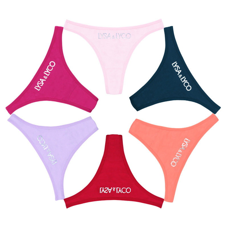 3件装女士中低腰欧美性感纯棉t裤 来莎来酷达丽内裤