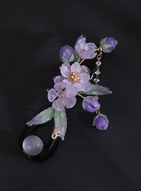 【冰凌花】非遗热缩花簪新中式旗袍汉服挽发神器温柔氛围感发饰