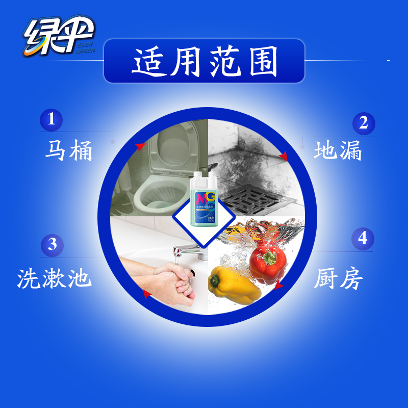 【绿伞】管道除臭剂下水道反味卫生间除臭除异味厕所厨房通管道