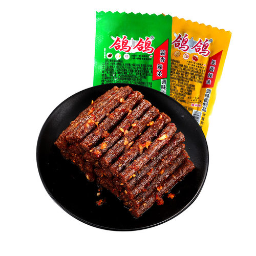 鸽鸽蒜香豆角干辣条1000g网红休闲零食小吃怀旧麻辣儿时江西特产 - 图3