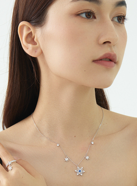 JudyCollins冰晶雪花项链s925银