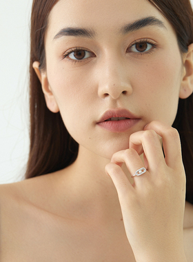 JudyCollins轨道珍珠戒指小众