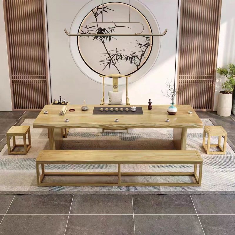 办公室茶桌椅组合套装实木大板简约现代新中式禅意功夫客厅泡茶台,淘宝优惠券,粉丝福利购,淘宝优惠卷