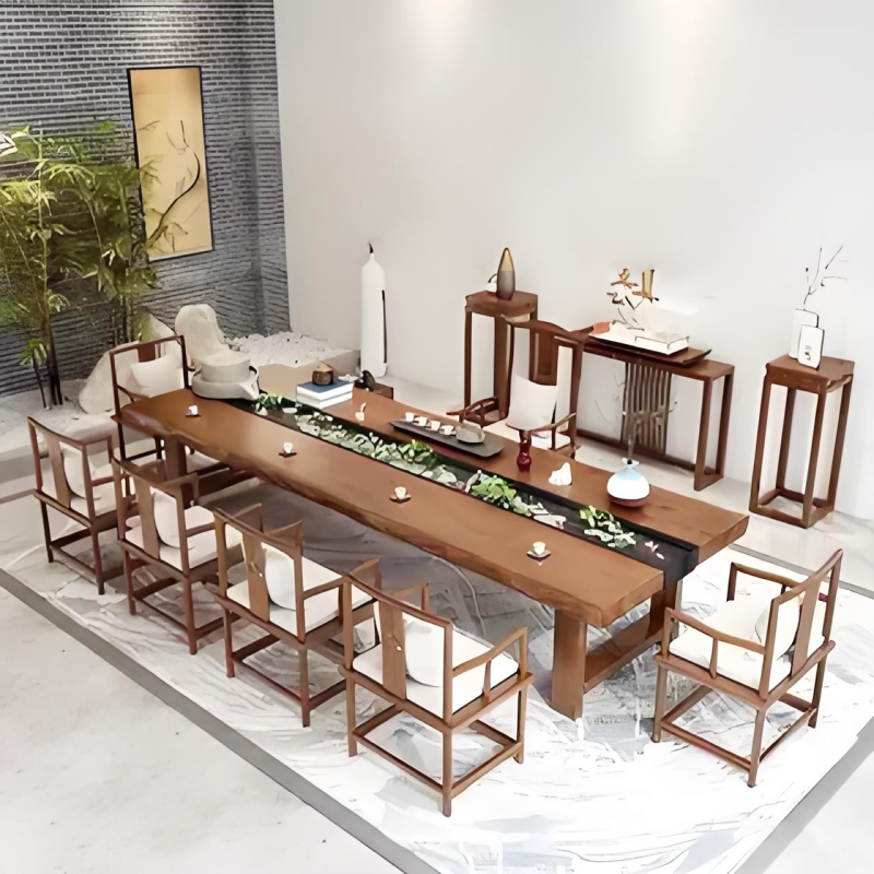 实木茶桌流水茶台功夫茶桌养鱼内循环创意景观大板一体禅意茶桌椅,淘宝优惠券,粉丝福利购,淘宝优惠卷