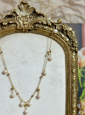 A·S天然珍珠满天星项链气质百搭简约锁骨链