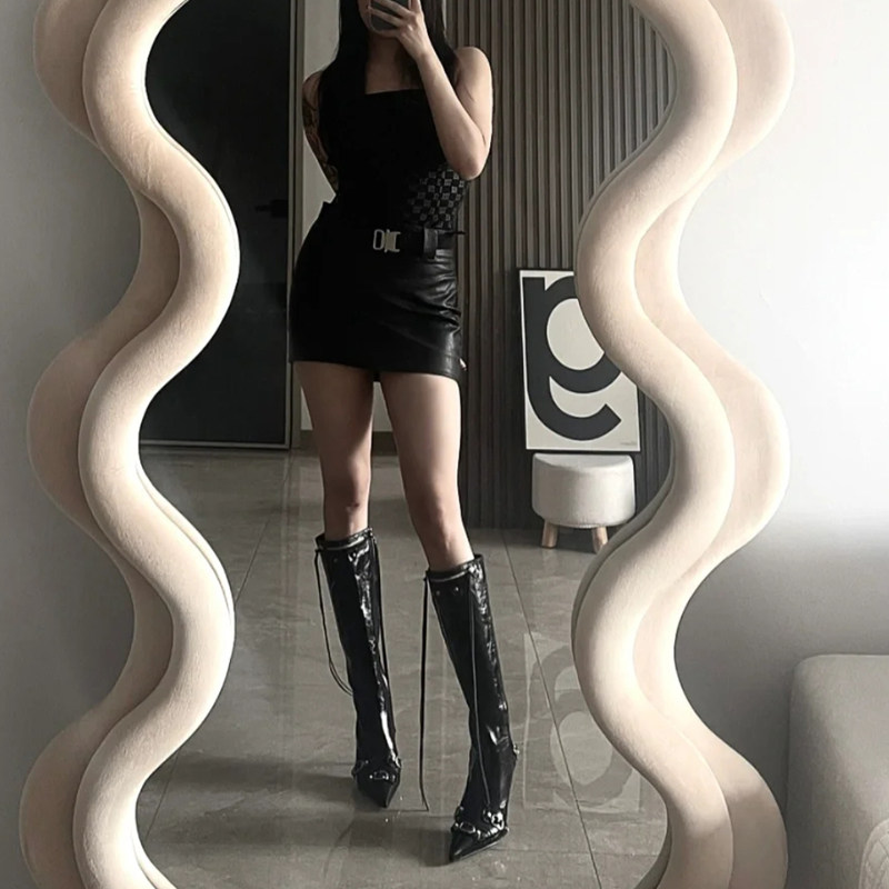 长靴女2025新款高跟尖头细跟显瘦铆钉流苏高筒长筒靴骑士靴机车靴,淘宝优惠券,粉丝福利购,淘宝优惠卷