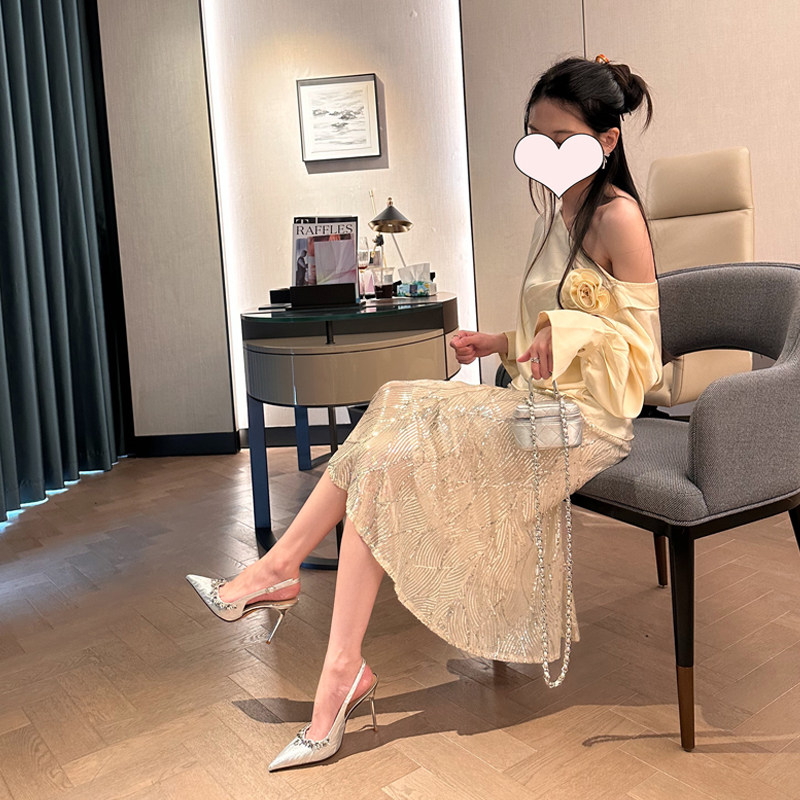 婚鞋高跟鞋女2025年新款细跟尖头水钻绝美气质高级不累脚单鞋银,淘宝优惠券,粉丝福利购,淘宝优惠卷