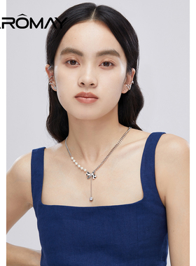 CAROMAY甜酷蝴蝶结女锁骨链