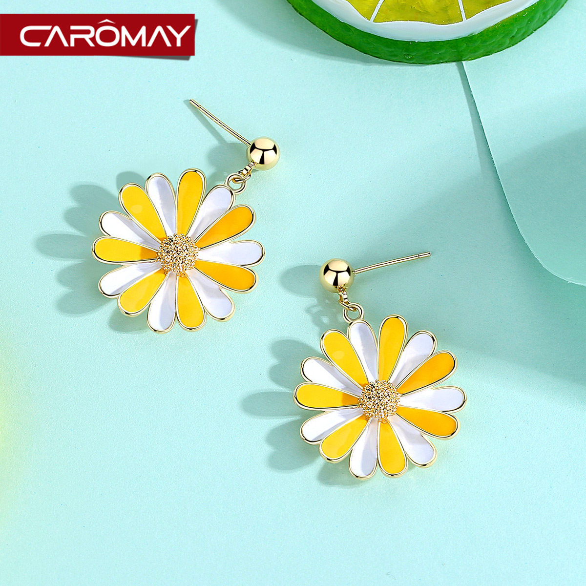猕猴桃雏菊花朵ins网红少女潮耳环 caromay耳环