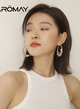 个性几何欧美大圈圈耳环女