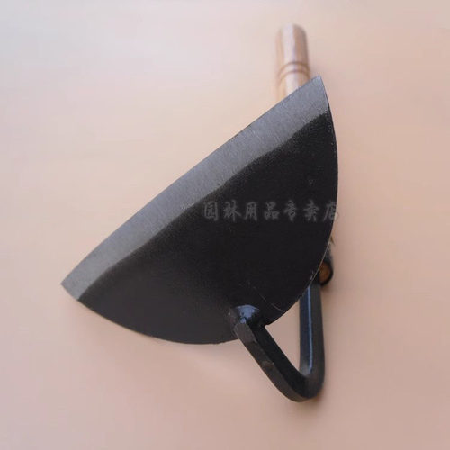 九佐吉全钢弯把镰刀短柄除草镰刀木柄T型锄锄头家庭锄草园艺工具 - 图2