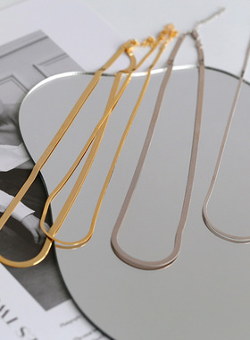 万能百搭基础款光面扁蛇项链