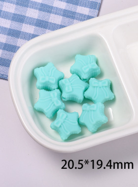 奶油手感漆橡皮蝴蝶结五角星星亚克力直孔散珠DIY手机链配件材料
