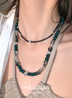 Vita Planet买手店nescius【极夜星河】黑色串珠项链小众锁骨链女