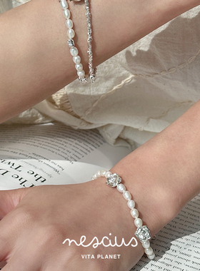 Vita Planet买手店 nescius天然珍珠玫瑰手链小众日常高级感手饰