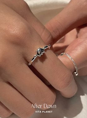 韩国After Dawn胖爱心纯银戒指素戒小众设计感日常叠戴925银细戒