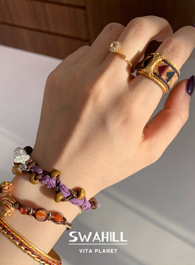 SWAHILL织片戒指925纯银