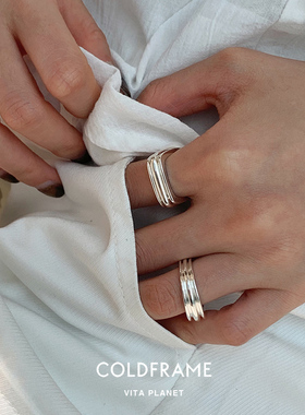 韩国Coldframe纯银细花瓶方戒