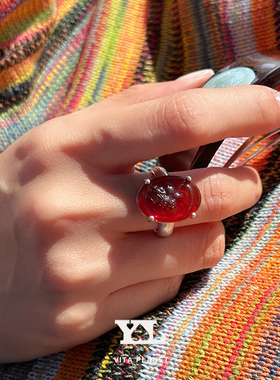 韩国YLYL925银珍珠复古人像戒指