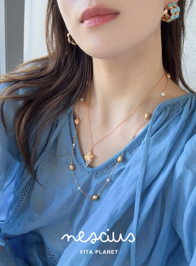 nescius金色项链小鱼果实吊坠