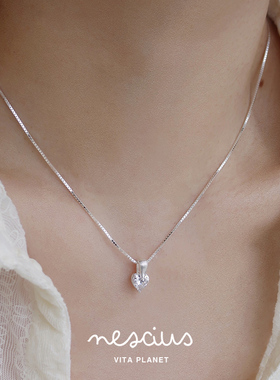 nescius原创设计爱心项链锁骨链