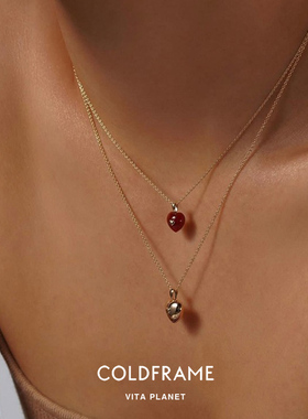 Coldframe14k金红玉髓爱心项链