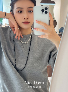 AfterDawn925纯银黑玛瑙长项链