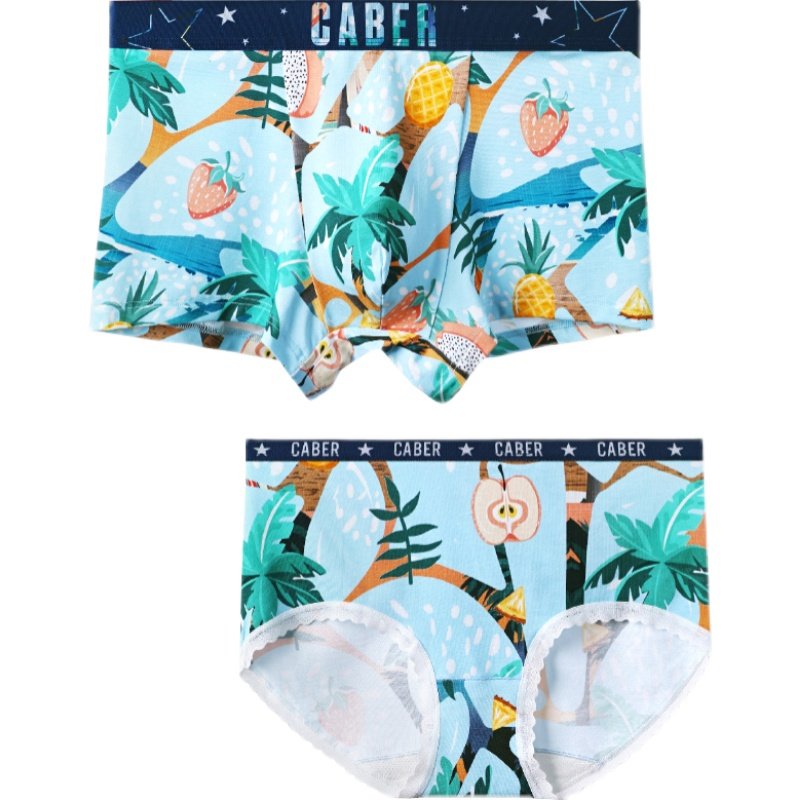 正品卡百利情侣内裤春夏新品蚕丝抗菌内裆卡通印花男平角女三角裤,淘宝优惠券,粉丝福利购,淘宝优惠卷