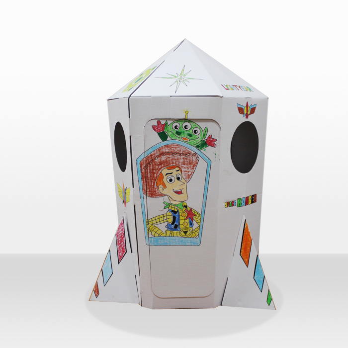 幼儿园纸壳纸盒儿童纸箱玩具diy手工制作房子 男女孩立体模型火箭