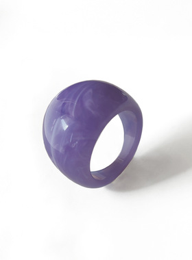 纯净版亚克力树脂戒指多色渲染好麦克戒指指环食指戒男女款外贸