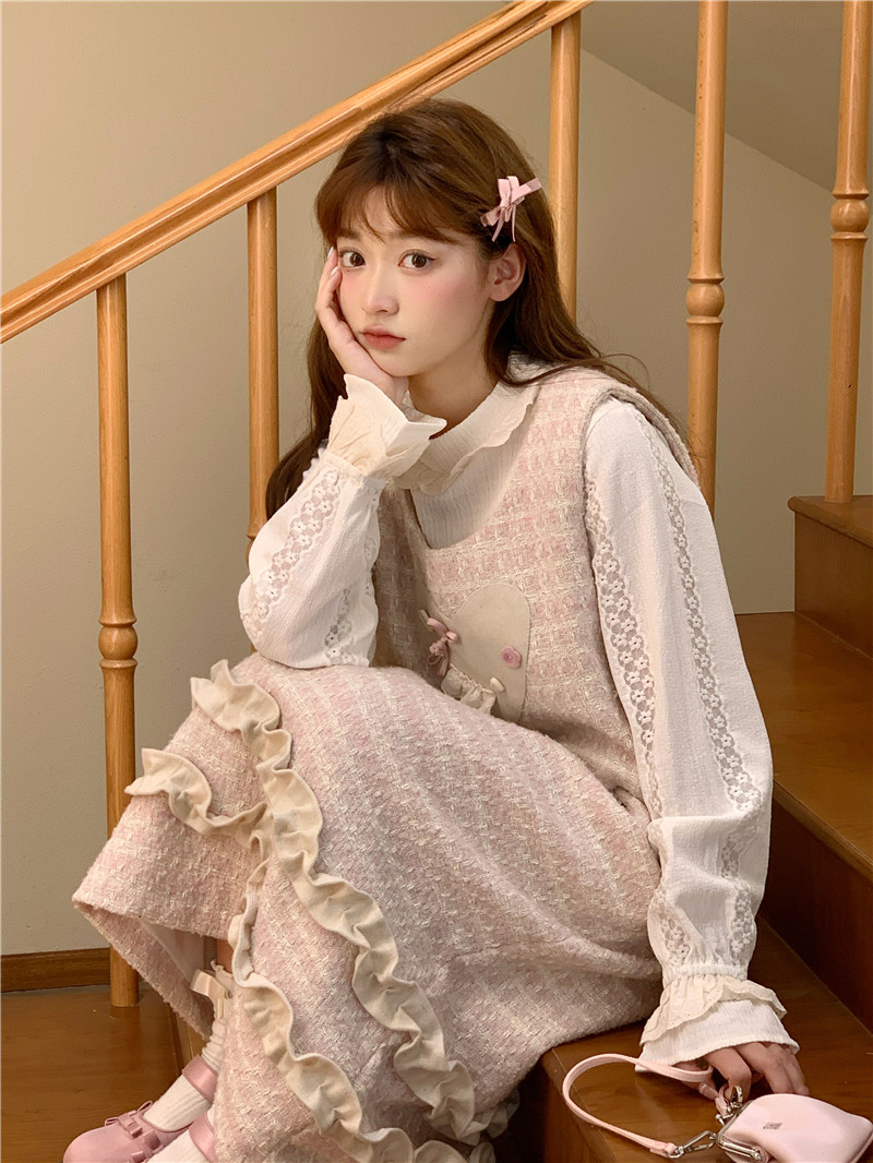 蛋包饭餐厅 粉色立体爱心少女马夹背心秋冬外搭马甲设计感小众,淘宝优惠券,粉丝福利购,淘宝优惠卷