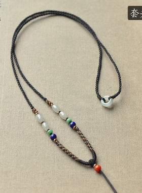 秦皇翡翠纯天然玉石挂绳编织