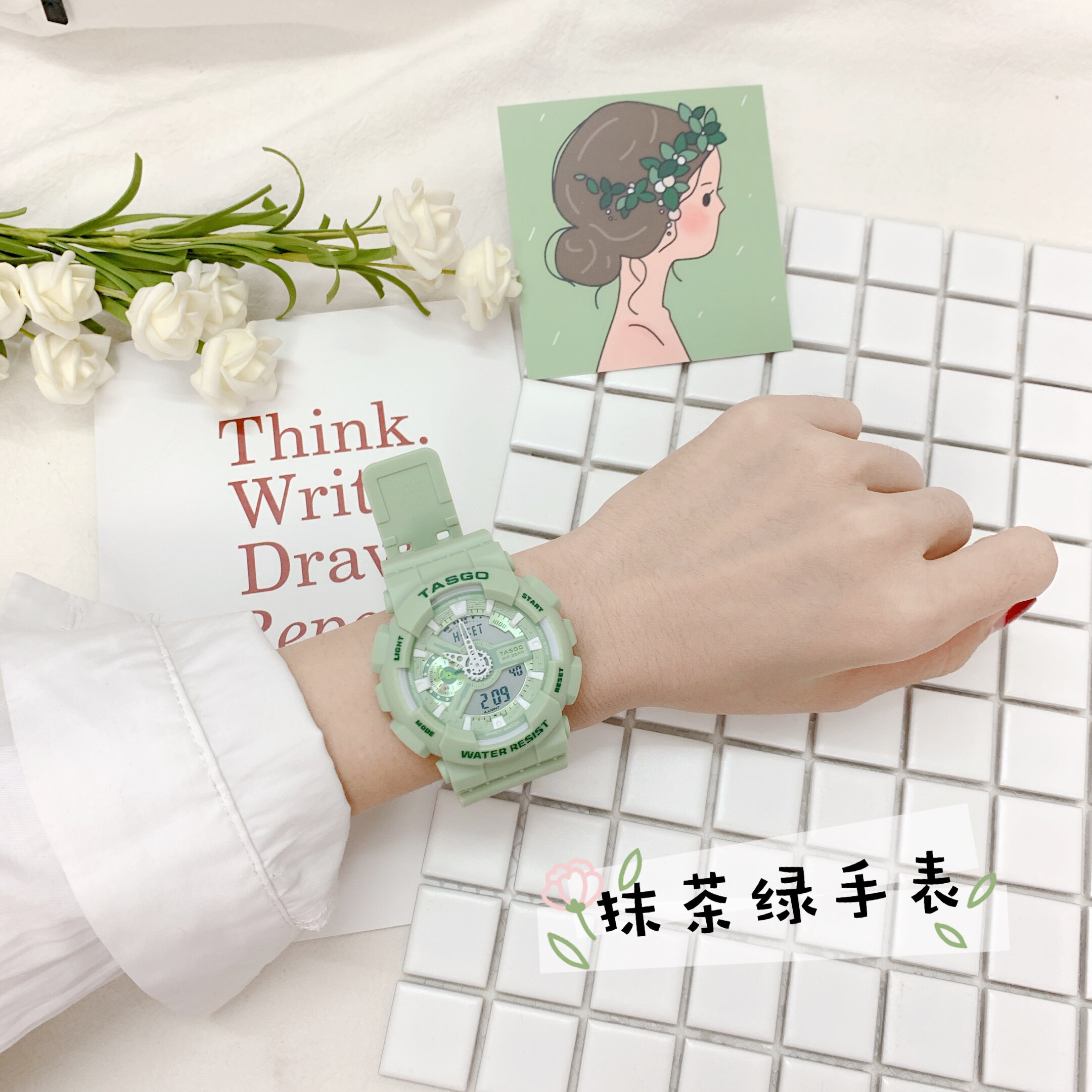 林小宅男女韩版简约潮流情侣电子表 李欧尼的店国产腕表