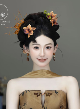 新中式新娘古典旗袍秀禾甜美发饰