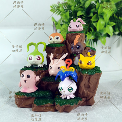 数码宝贝动漫桌面机箱摆件merge幼年期8款场景手办二次元周边雕像 - 图2