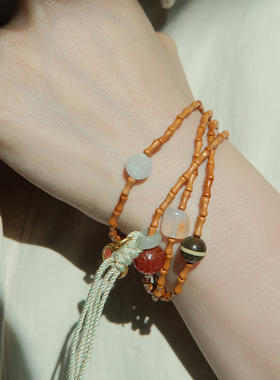 k财神之眼橄榄核竹节多圈手链